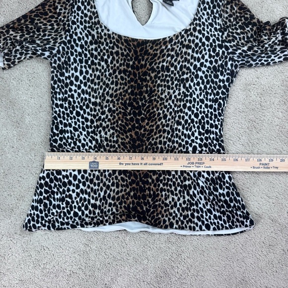 WHBM White House Black Market Knit Peplum Top Blouse Size Medium - Picture 8 of 10